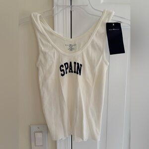 Brandy Melville Spain cotton White Tank Top NWT